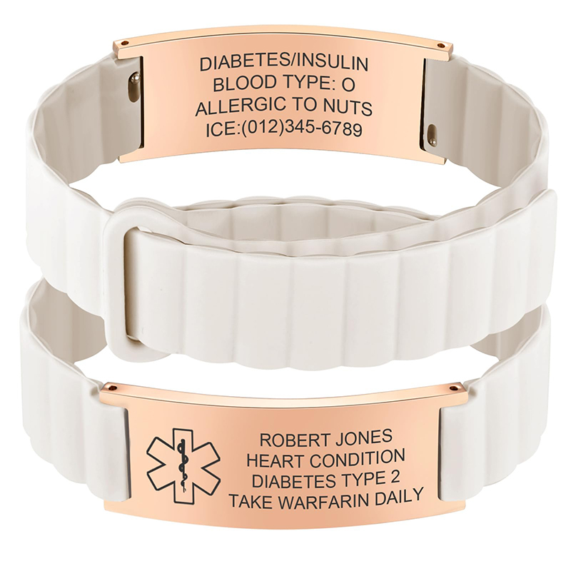 Custom Medical ID Bracelet for - Silicone Band Women recensie en prijs
