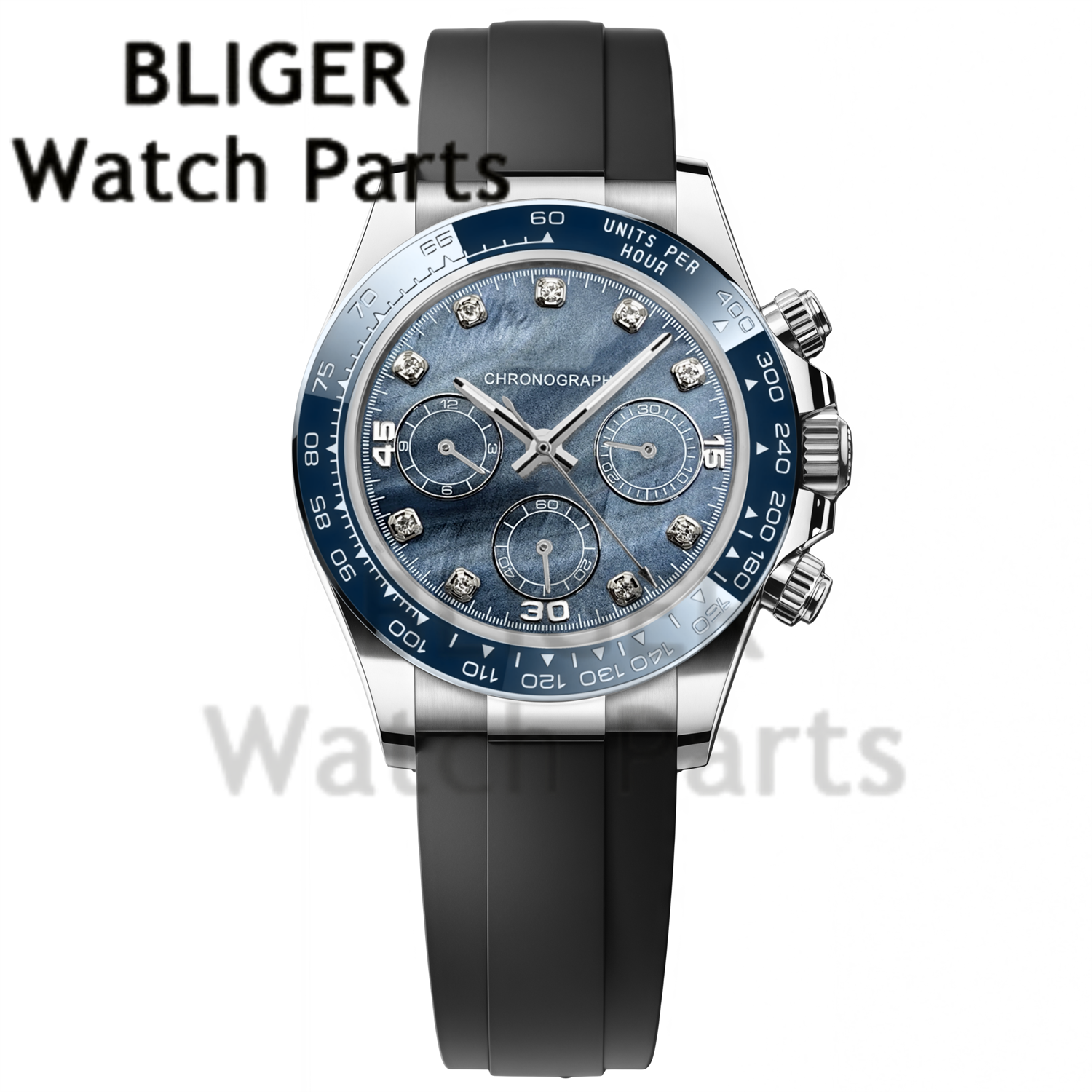 BLIGER 39MM Men's Quartz Chron - Rubber Strap Diver recensie en prijs