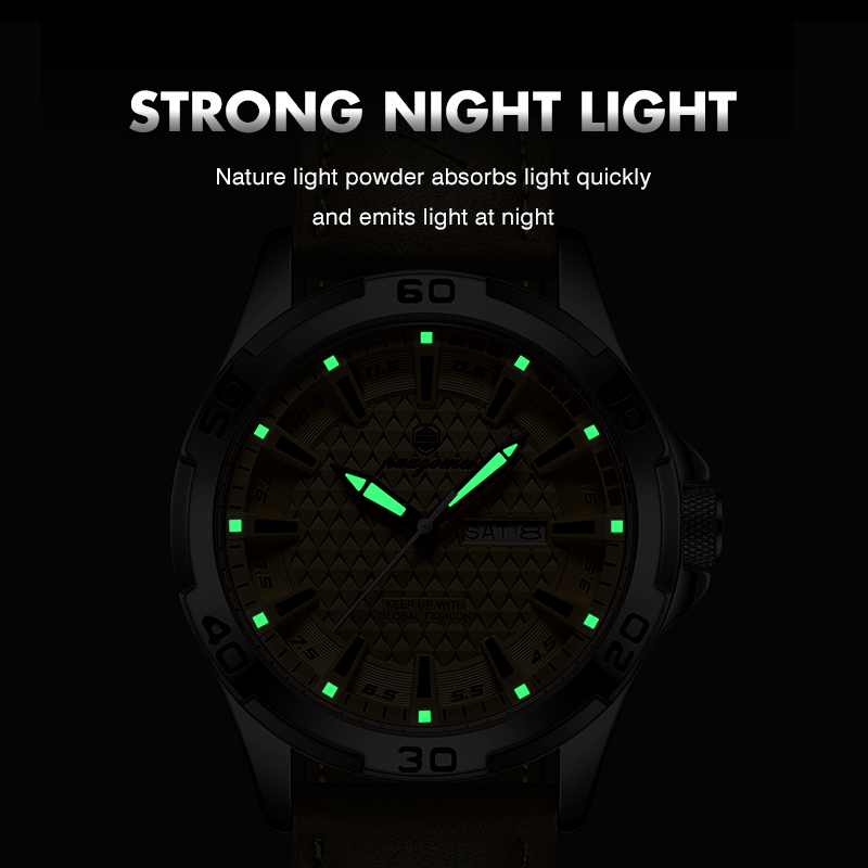 PAAZOMU Brand Men Fashion Quar - Leather Watch Band Men recensie en prijs