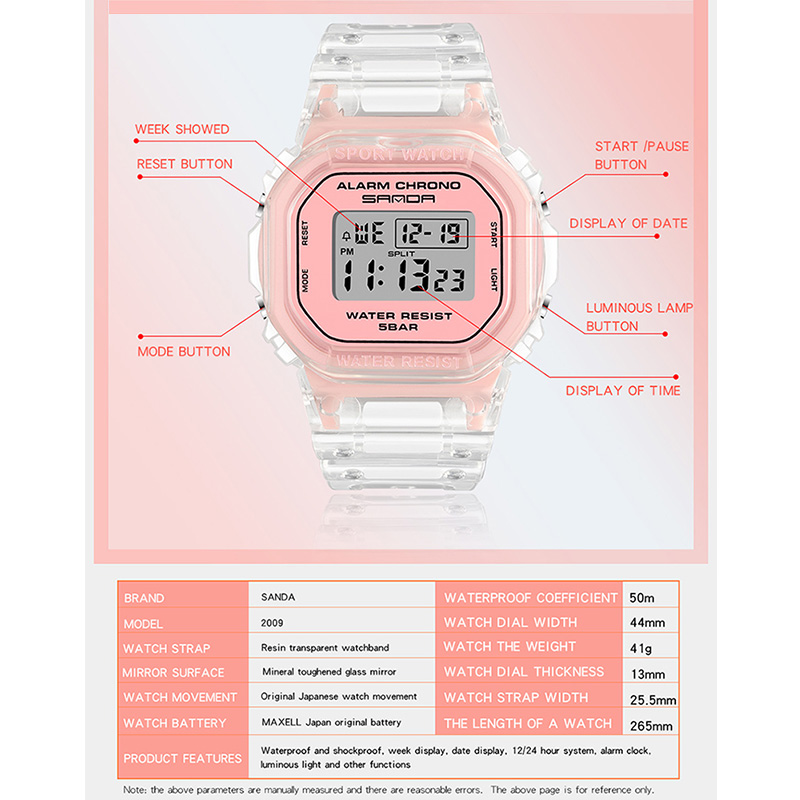 SANDA White Fashion Sport Watc - Rubber Strap Diver recensie en prijs
