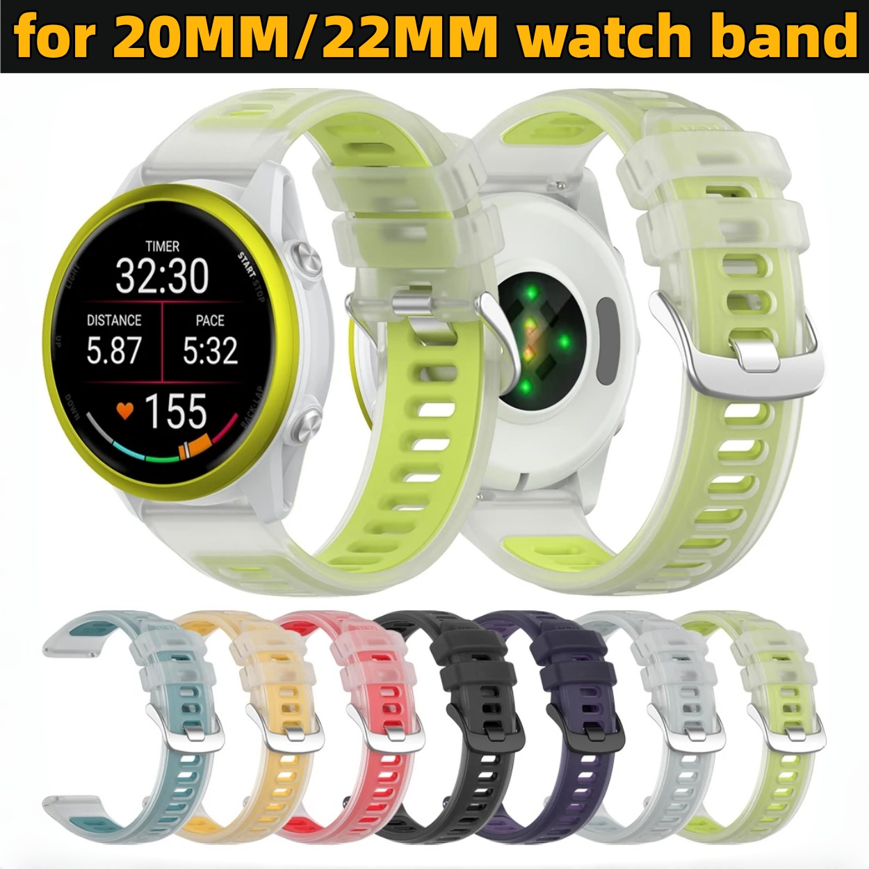 22mm 20mm Transparent Two-Tone - Silicone Watch Band 22Mm recensie en prijs