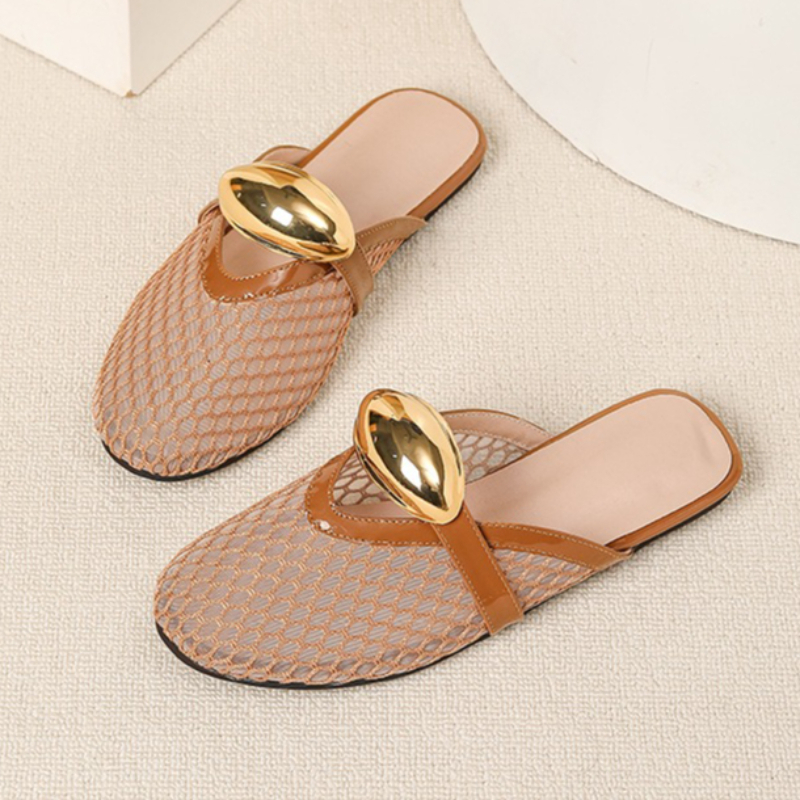 Summer Mesh Flat Slippers Wome - Mesh Strap Metal recensie en prijs