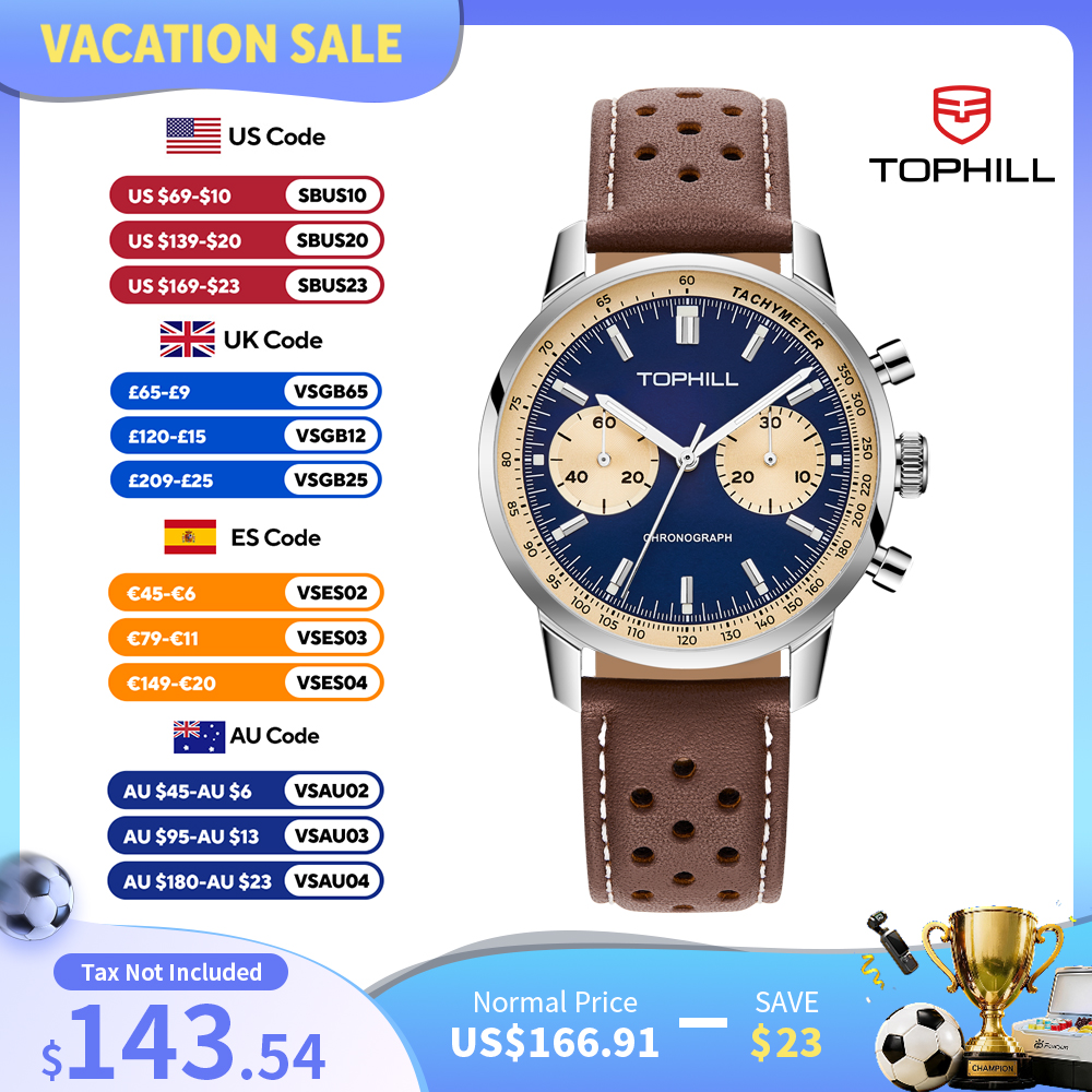 TOPHILL Vintage Racing Chronog - Tropic Strap Vintage recensie en prijs
