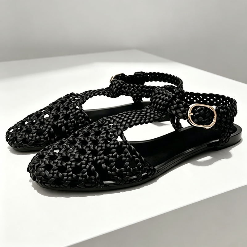 Golden Mesh Woven Flat Sandals - Mesh Strap Metal recensie en prijs