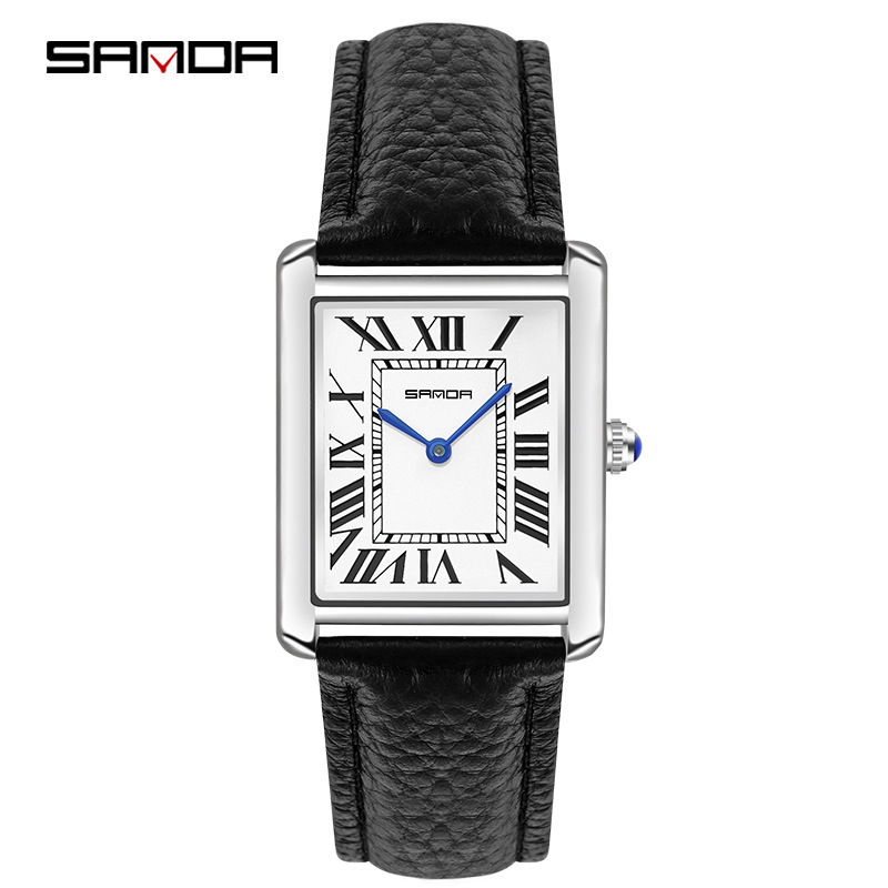 Sanda Rectangular Wrist Watche - Leather Watch Band Men recensie en prijs