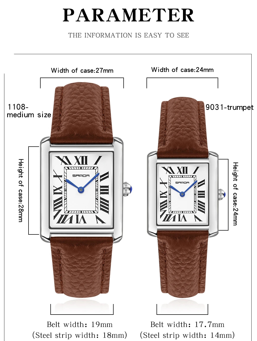 Sanda Rectangular Wrist Watche - Leather Watch Band Men recensie en prijs