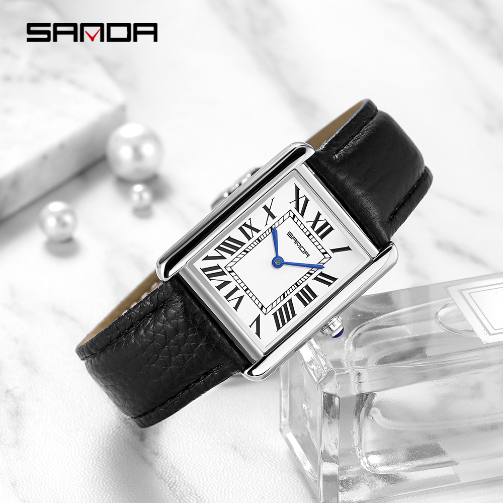 Sanda Rectangular Wrist Watche - Leather Watch Band Men recensie en prijs
