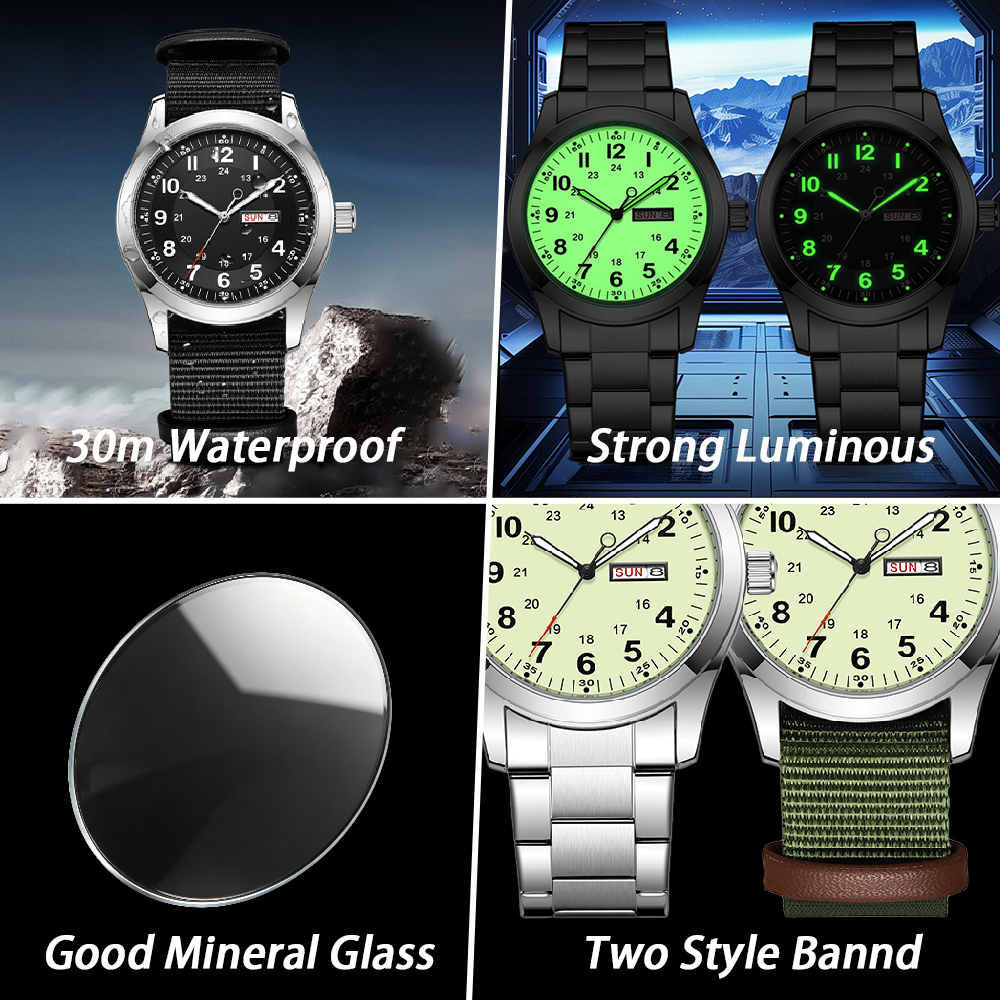 2026 Men's 42mm Watch Glow in  - Canvas Strap Watch recensie en prijs