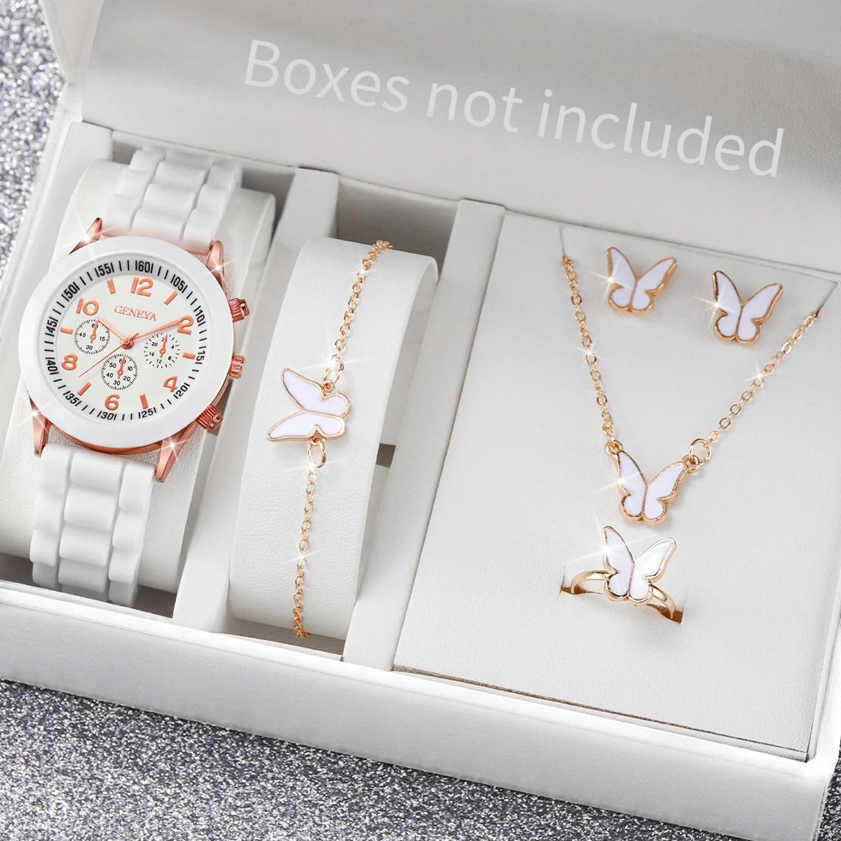 5/6PCS Fashion Women Watches C - Silicone Band Women recensie en prijs