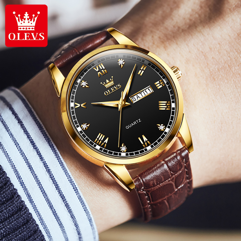 OLEVS 6896 Top Brand Men Quart - Leather Watch Band Men recensie en prijs