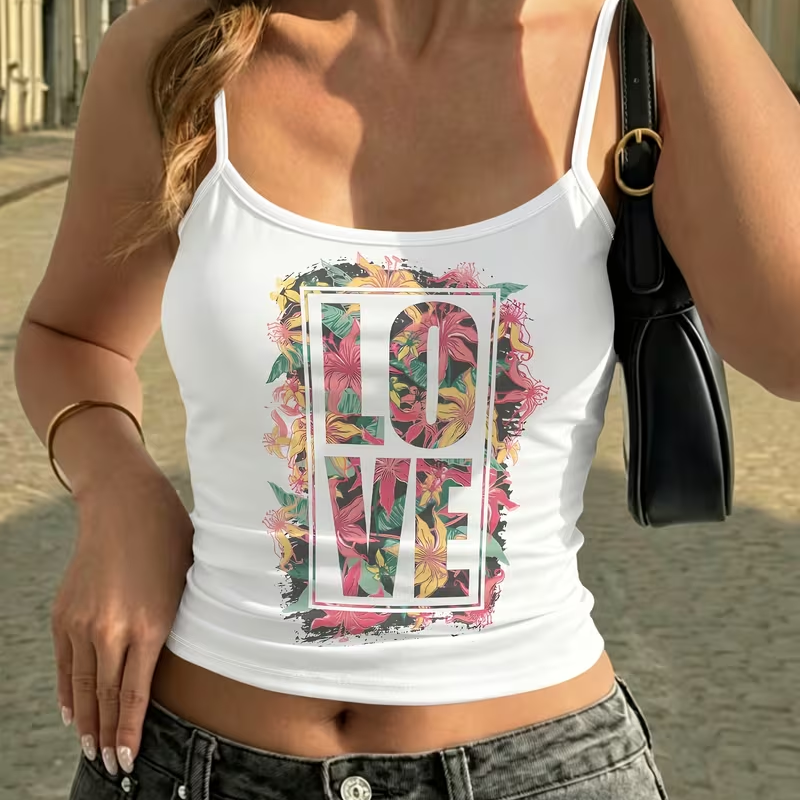 Women Y2K Floral LOVE Print To - Tropic Strap Vintage recensie en prijs