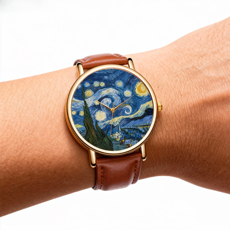 Van Gogh Painting Dial Watches - Leather Watch Band Men recensie en prijs