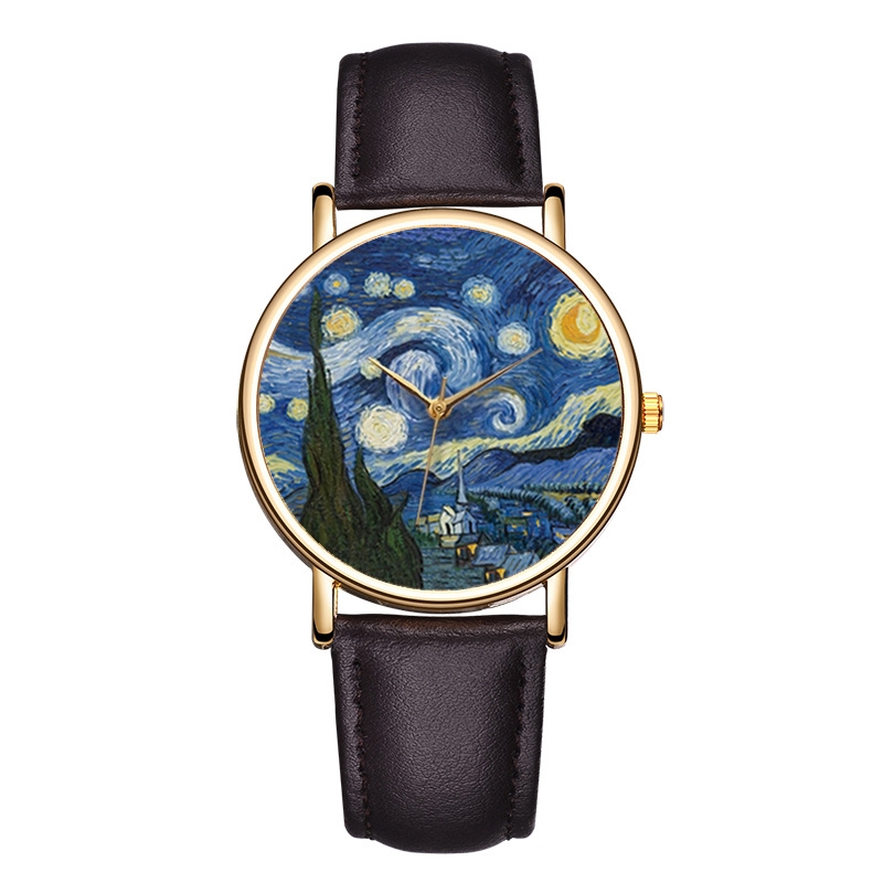 Van Gogh Painting Dial Watches - Leather Watch Band Men recensie en prijs