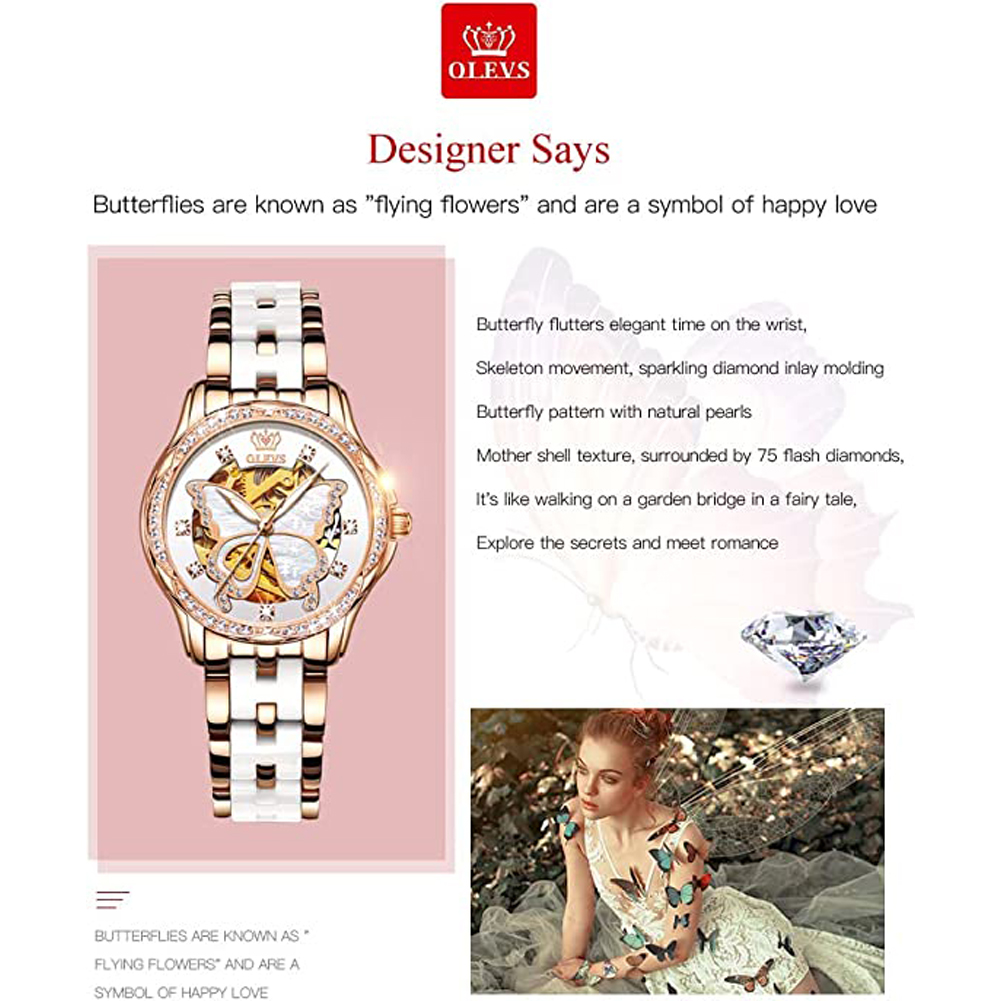 OLEVS Women's Automatic Watche - Butterfly Clasp Deployant recensie en prijs