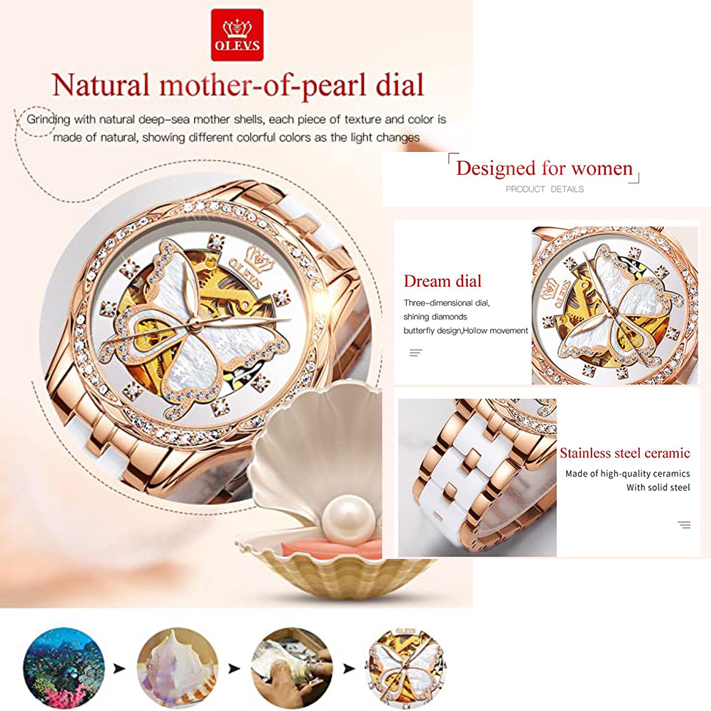 OLEVS Women's Automatic Watche - Butterfly Clasp Deployant recensie en prijs