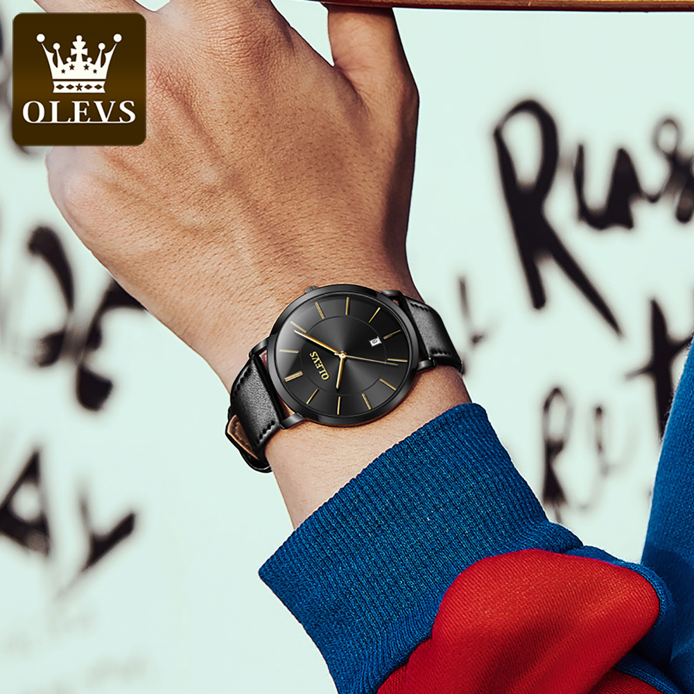 Original OLEVS Quartz Watch fo - Leather Watch Band Men recensie en prijs